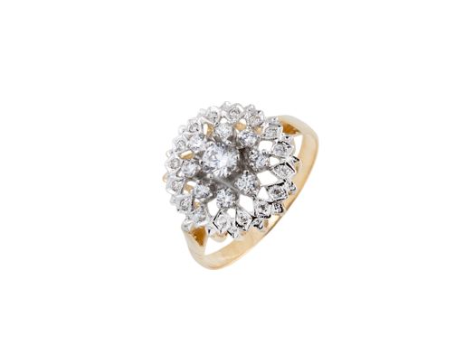 anillo oro 18k con circonita 