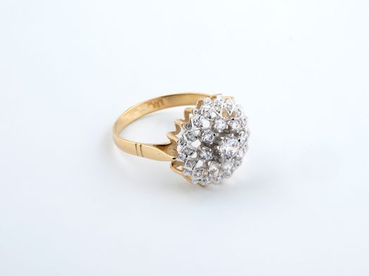 anillo oro 18k con circonita 