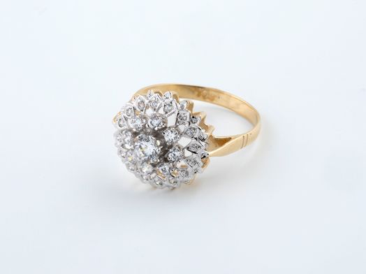 anillo oro 18k con circonita 