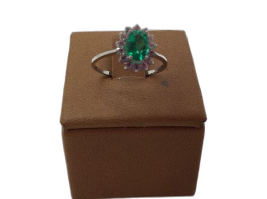 anillo oro 18k con circonita 