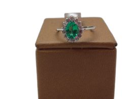 anillo oro 18k con circonita 