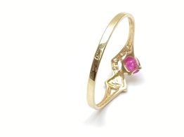 anillo oro 18k con circonita 