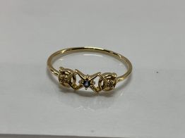 anillo oro 18k con circonita 
