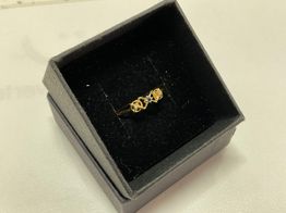anillo oro 18k con circonita 