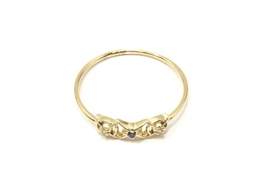 anillo oro 18k con circonita 