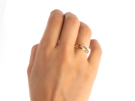 anillo oro 18k con circonita 