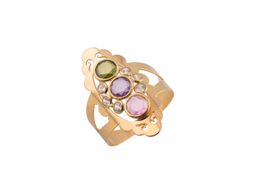 anillo oro 18k con circonita 
