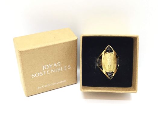 anillo oro 18k con circonita 