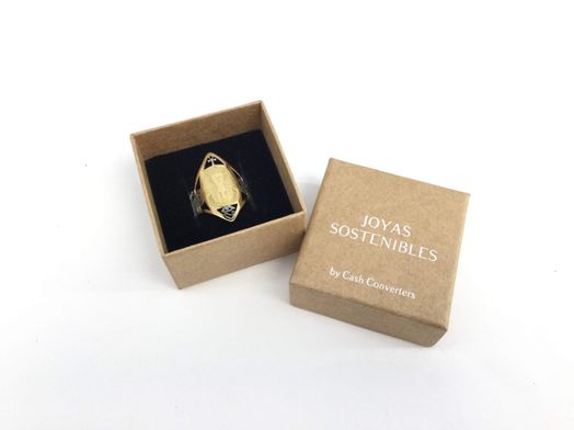 anillo oro 18k con circonita 