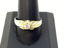 anillo oro 18k con circonita 