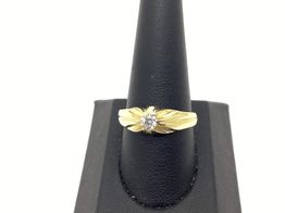 anillo hombre oro 18kt tipo solitario con circonita