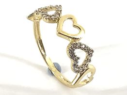 anillo oro 18k con circonita 