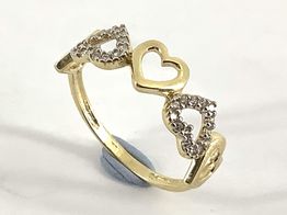 anillo oro 18k con circonita 