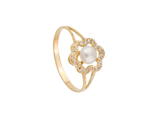 anillo oro 18k con circonita 