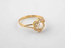 anillo oro 18k con circonita 