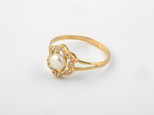 anillo oro 18k con circonita 