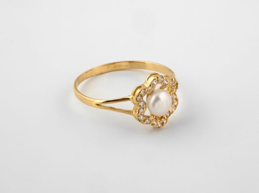 anillo oro 18k con circonita 