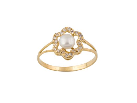 anillo oro 18k con circonita 