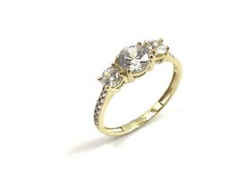 anillo oro 18k con circonita 