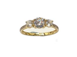 anillo oro 18k con circonita 