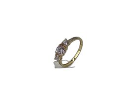 anillo oro 18k con circonita 