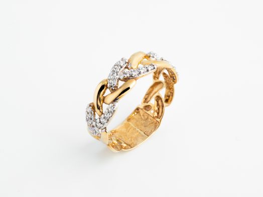 anillo oro 18k con circonita 