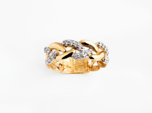 anillo oro 18k con circonita 