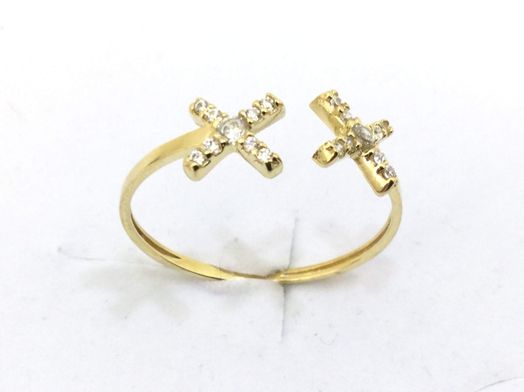 anillo oro 18k con circonita 