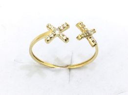 anillo oro 18k con circonita 