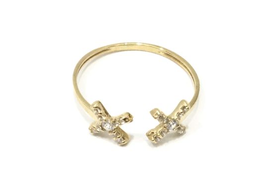 anillo oro 18k con circonita 