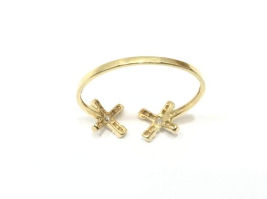anillo oro 18k con circonita 