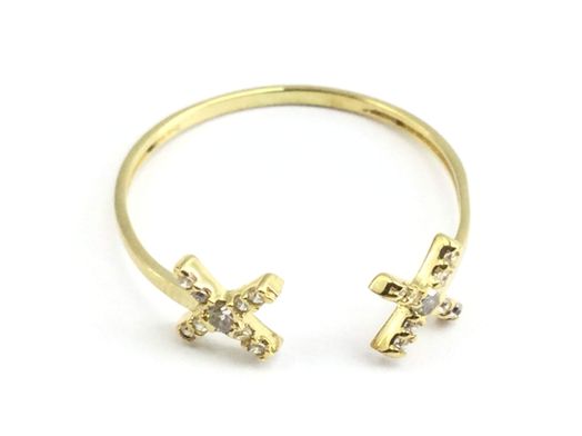 anillo oro 18k con circonita 