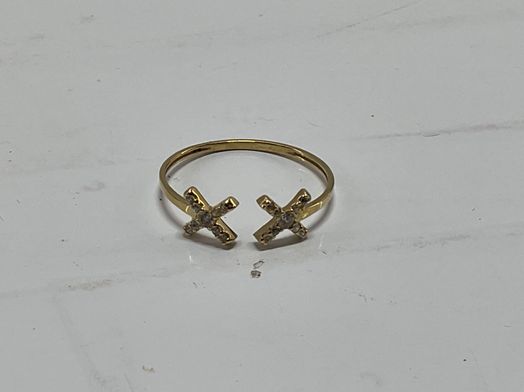 anillo oro 18k con circonita 