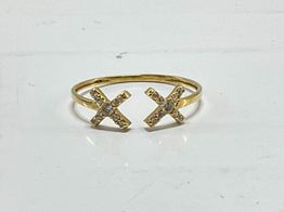 anillo oro 18k con circonita 