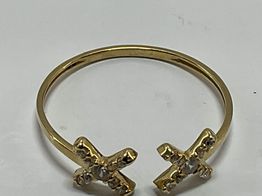 anillo oro 18k con circonita 