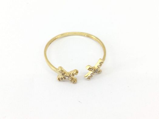 anillo oro 18k con circonita 