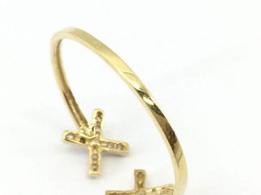 anillo oro 18k con circonita 