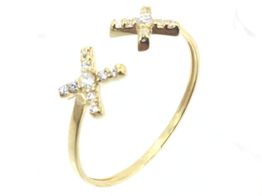 anillo oro 18k con circonita 