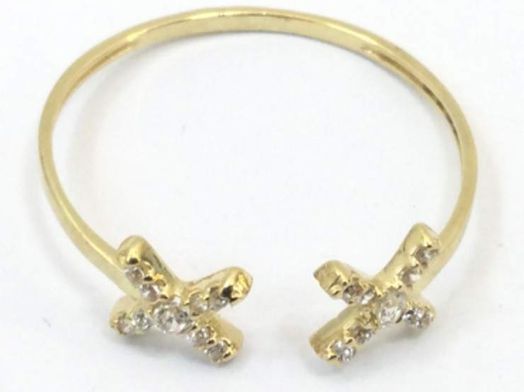 anillo oro 18k con circonita 