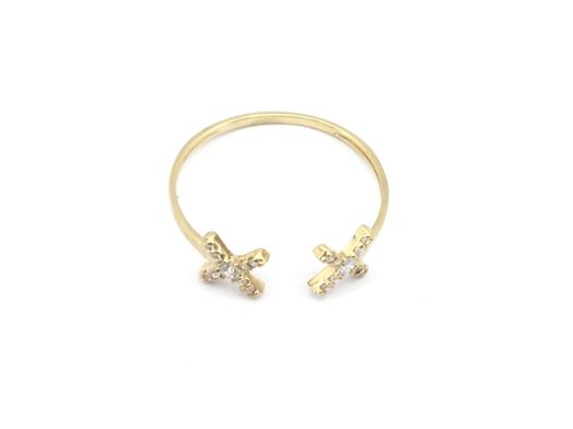 anillo oro 18k con circonita 