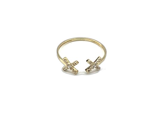 anillo oro 18k con circonita 