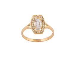 anillo oro 18k con circonita 