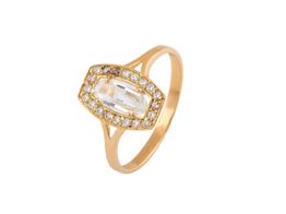 anillo oro 18k con circonita 
