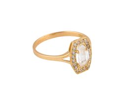 anillo oro 18k con circonita 