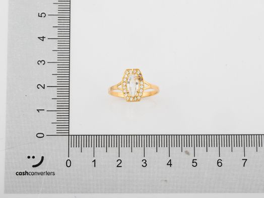 anillo oro 18k con circonita 