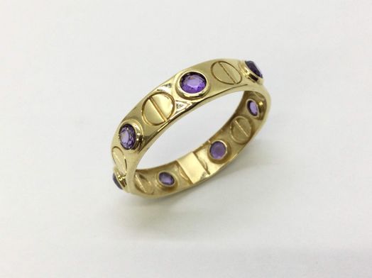 anillo oro 18k con circonita 