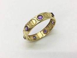 anillo oro 18k con circonita 