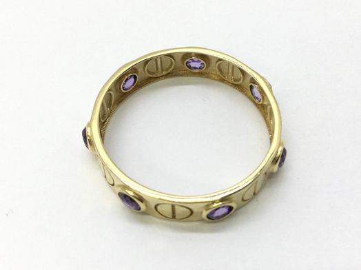anillo oro 18k con circonita 
