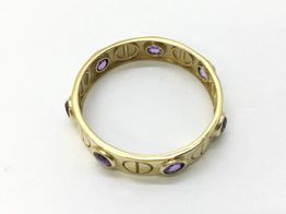anillo oro 18k con circonita 