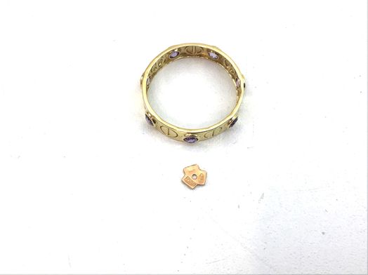anillo oro 18k con circonita 
